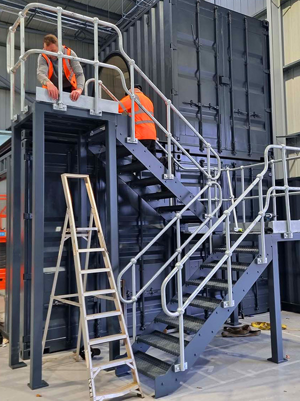 metal fittings fixtures external -staircase assembly