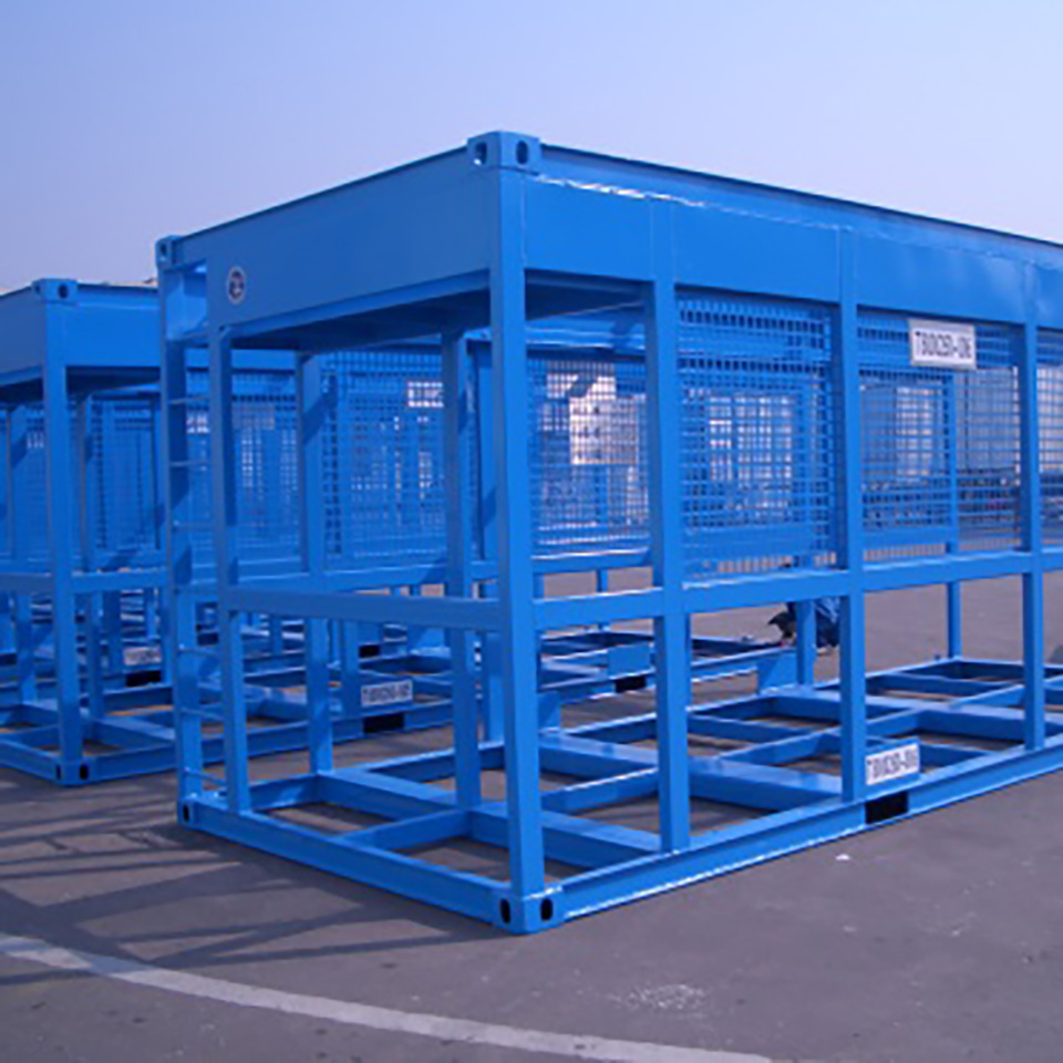 blue painted equipment frames by boxsmith steel