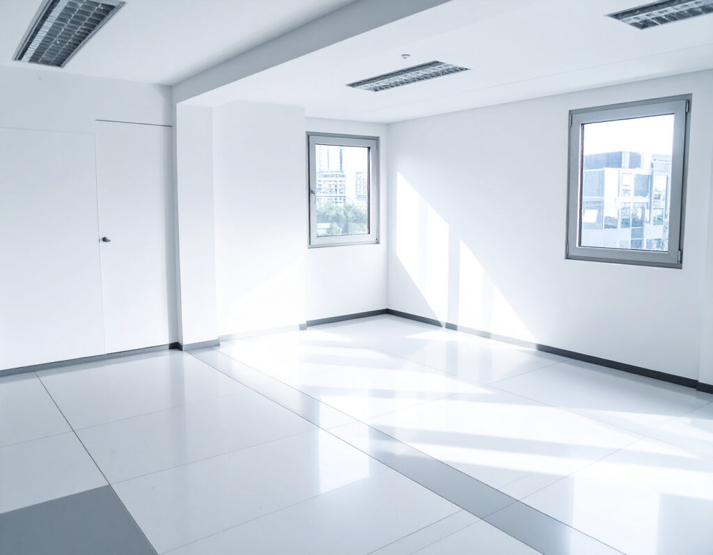 empty modular office interior that has been recently installed